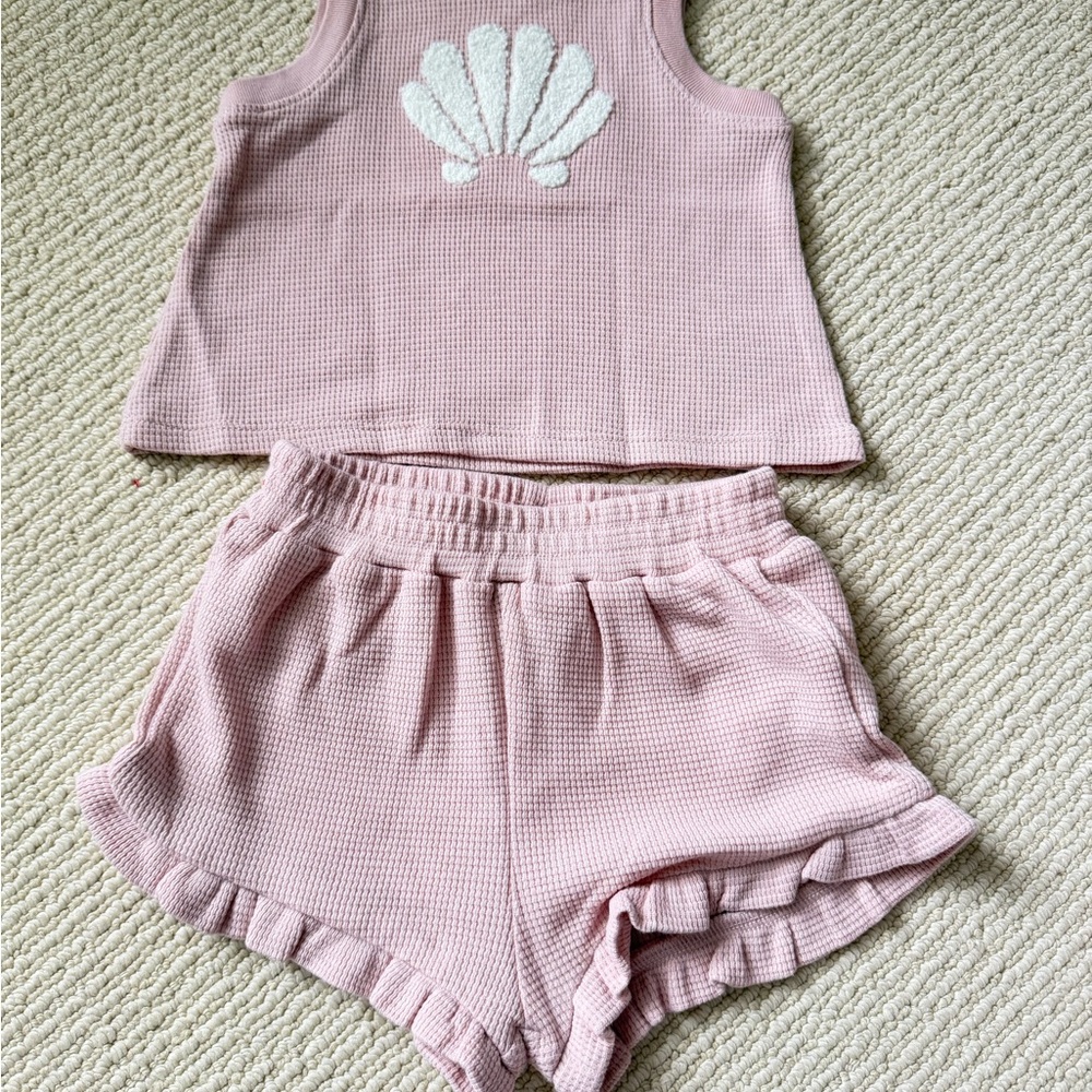 Cloud Island Textured Pink Baby Outfit